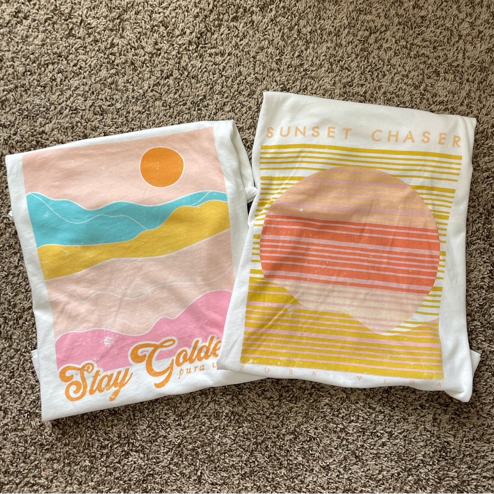 Pura Vida Summer Graphic Oversized Crew T-Shirts